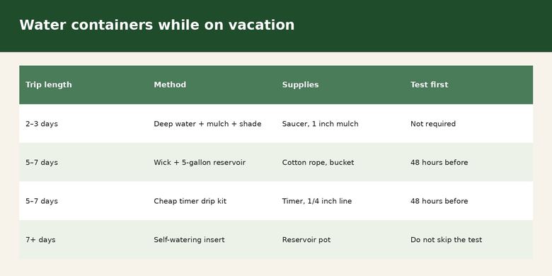 How to Water Container Vegetables While on Vacation